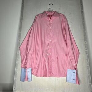 Rufus Pink/Blue Flip Cuff Stripe Long Sleeve Button-Up Shirt | Tagged Sz: XXL